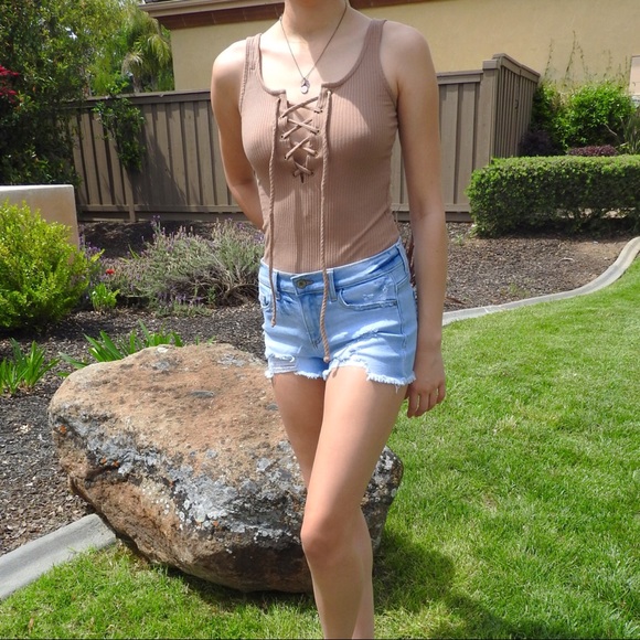 CLEARANCE-FIRM‼️ Tie me up Bodysuit-Mocha - Picture 2 of 7